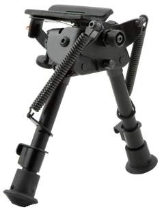 Harris 1A2-BRM Bipod Non-Swivel 6-9" Swivel Stud Rubber Feet - Black Steel/Aluminum
