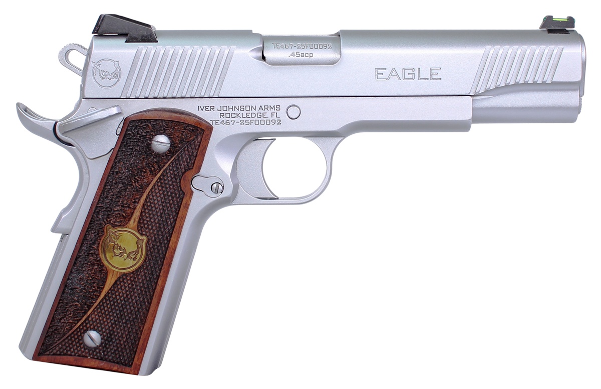 Iver Johnson Arms Eagle Gen2 HC Government 45 ACP 5" 8+1 Semi-Auto Pistol - Satin Hard Chrome