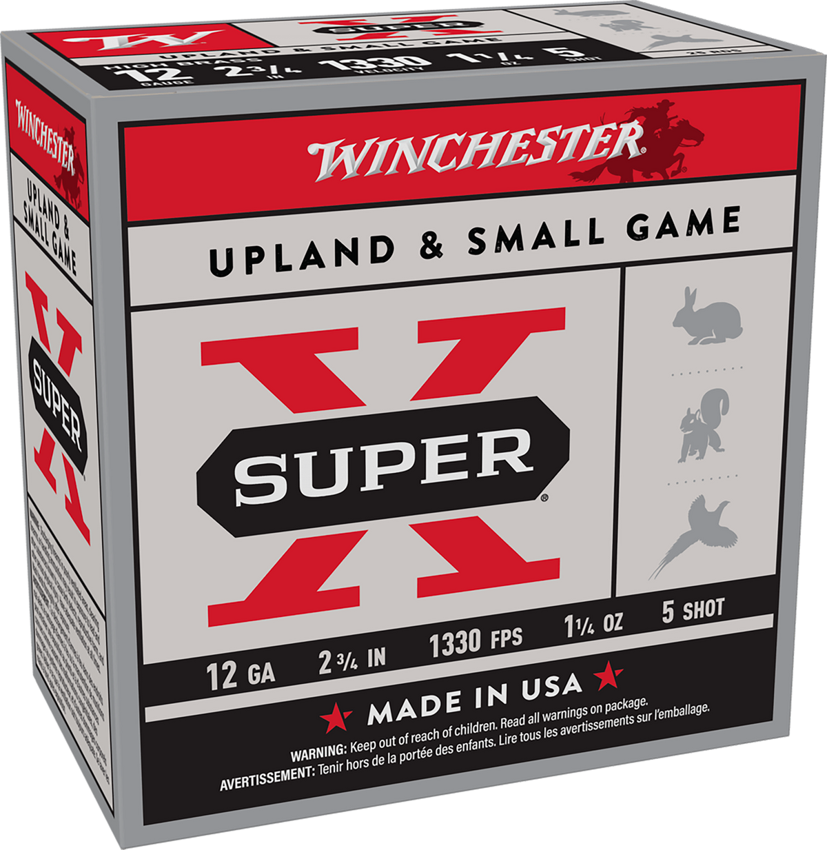 Winchester Ammo Super X Game Load High Brass 12 Gauge 2.75" 1-1/4 oz #5 Shot 25 Bx/10 Cs - Box or Case