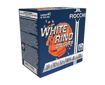 Fiocchi Exacta Target White Rino Crusher 12 Gauge 2.75" 1 1/8 oz 8 Shot - Box or Case