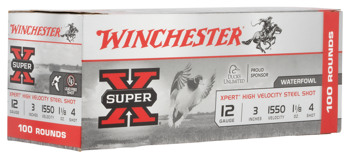 Winchester Ammo Super X Xpert High Velocity 12 Gauge 3" 1-1/8 oz #4 Shot 100 Rd - Box or Case