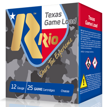 Rio Ammunition Texas Game Load High Velocity 12 Gauge 2.75" 1-1/4 oz #6 Shot 25 Rd - Box or Case