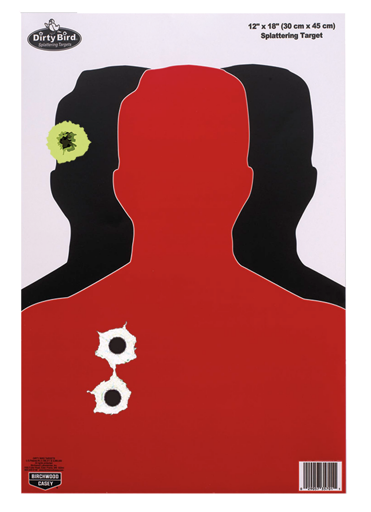 Birchwood Casey Dirty Bird Silhouette III 12" x 18" Hanging Pistol Target 8-Pack