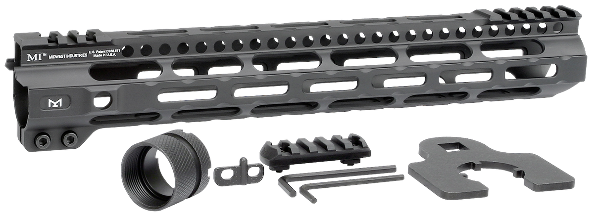 Midwest Industries Ultralight AR-15 12.625" M-LOK Free-Float Handguard - Black