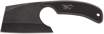Browning Cutoff Camp 2.5" Fixed Cleaver Plain Edge 9Cr14MoV Black/Tan G10 Handle
