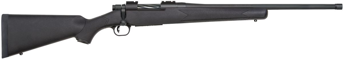 Mossberg Patriot 400 Legend 20" 4+1 Bolt-Action Rifle - Matte Blued Threaded Barrel, Black Synthetic Stock