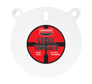 Birchwood Casey Centerfire 8" Round Gong 3/8" AR500 Steel Target - White