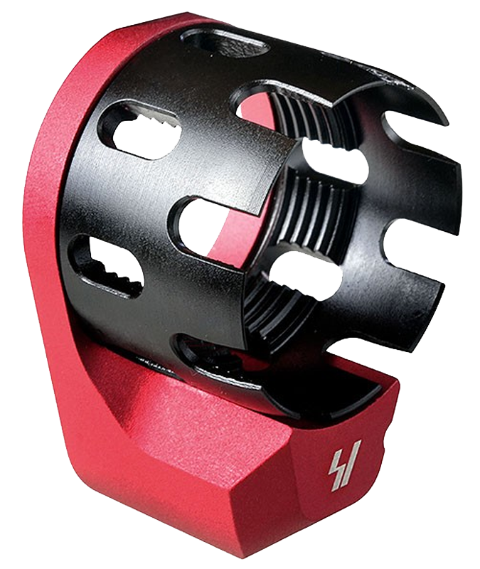 Strike AR Castle Nut & Extended End Plate Steel Red Hardcoat Anodized