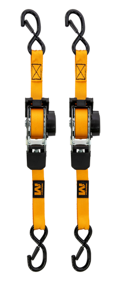 Muddy 1" x 10' Retractable Ratchet Straps Orange - 2 Pack