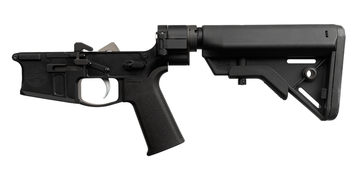 Shield Arms SA-15 Folding Complete Lower Receiver .223/5.56 NATO B5 Systems Bravo Stock - Black Anodized Receiver