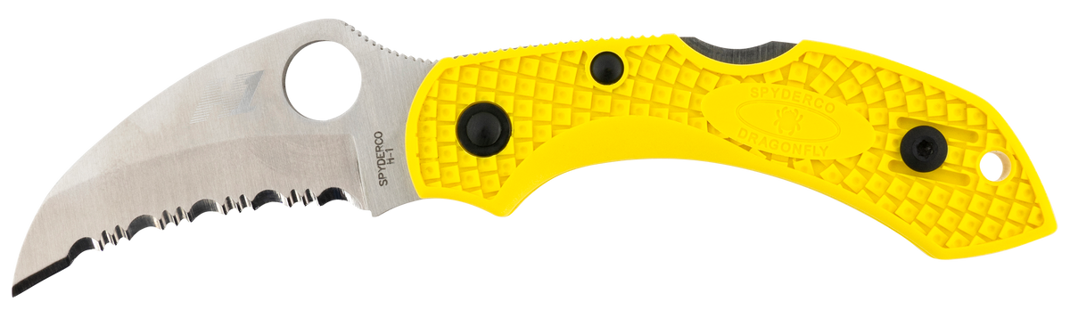 Spyderco Dragonfly 2 Salt 2.30" Hawkbill Serrated H2 Steel Yellow FRN Folding Knife
