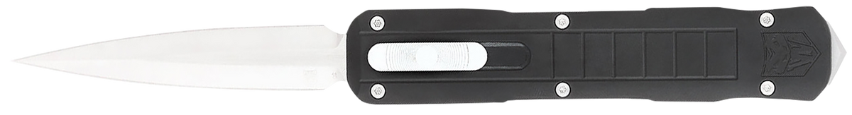 CobraTec Knives Raptor 3.13" OTF Dagger Plain D2 Steel Blade 4.50" Black Aluminum Handle