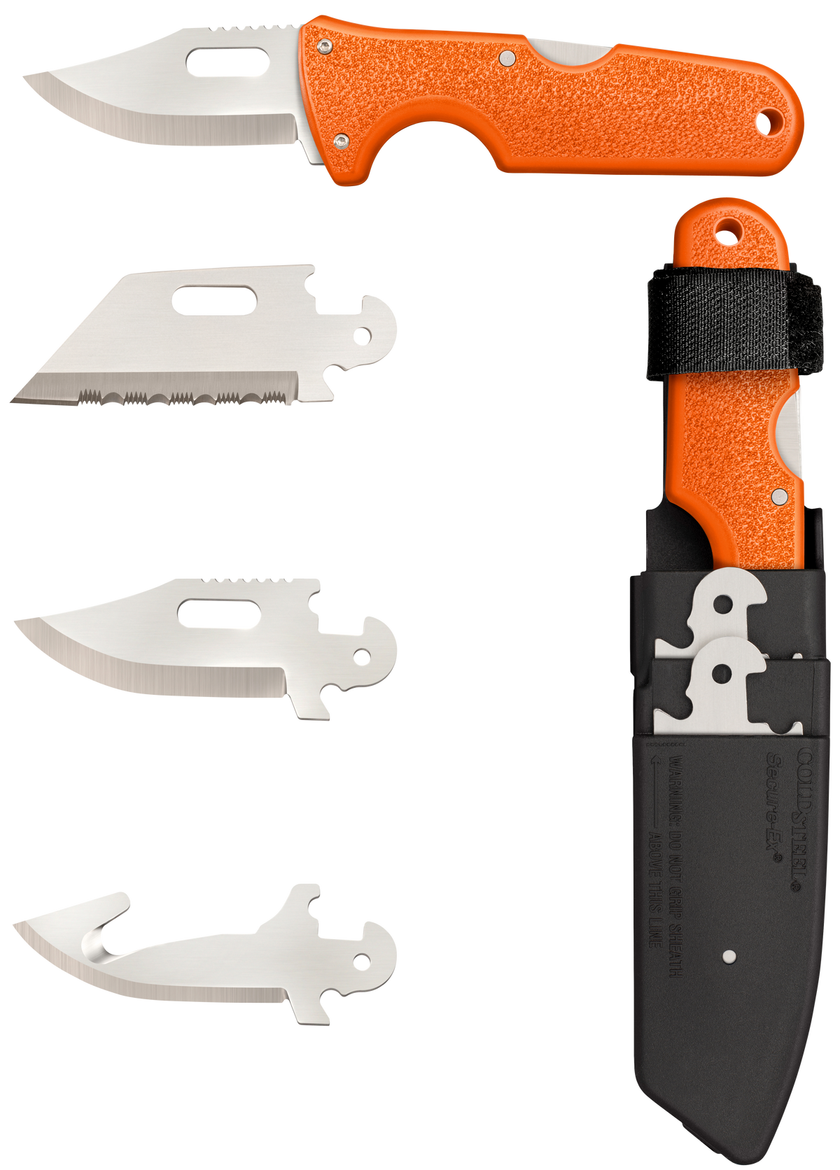 Cold Steel Click-N-Cut Hunter 2.5" Fixed Blade 420J2 SS Orange ABS Handle