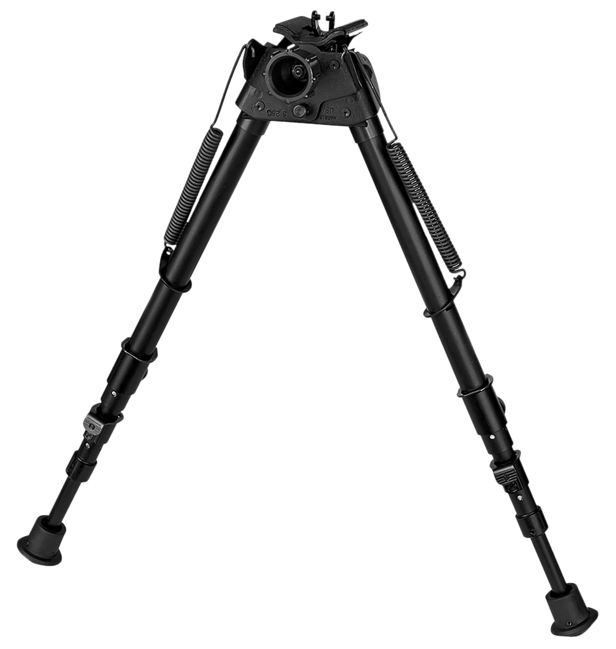 Harris S-25C Swivel Bipod 13.5-27" Swivel Stud Steel/Aluminum Rubber Feet - Black