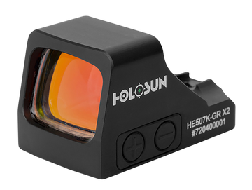 Holosun HE507K-GR X2 1x 0.58"x0.77" 2 MOA Green Dot/32 MOA Circle Reflex Sight - Black Anodized