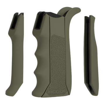 Hogue 13041 Modular OverMolded Pistol Grip OD Green Rubber Finger Grooves for AR-15/M16