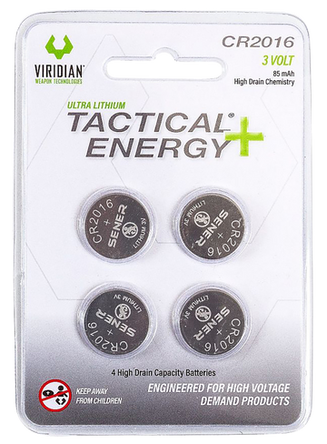 Viridian CR2016 Lithium Battery 3V 85mAh 4-Pack
