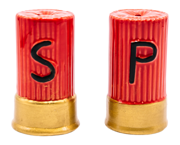 S&W Pepper Spray CAMP CBG-1033 Salt and Pepper Shakers - Shotgun Shell Ceramic