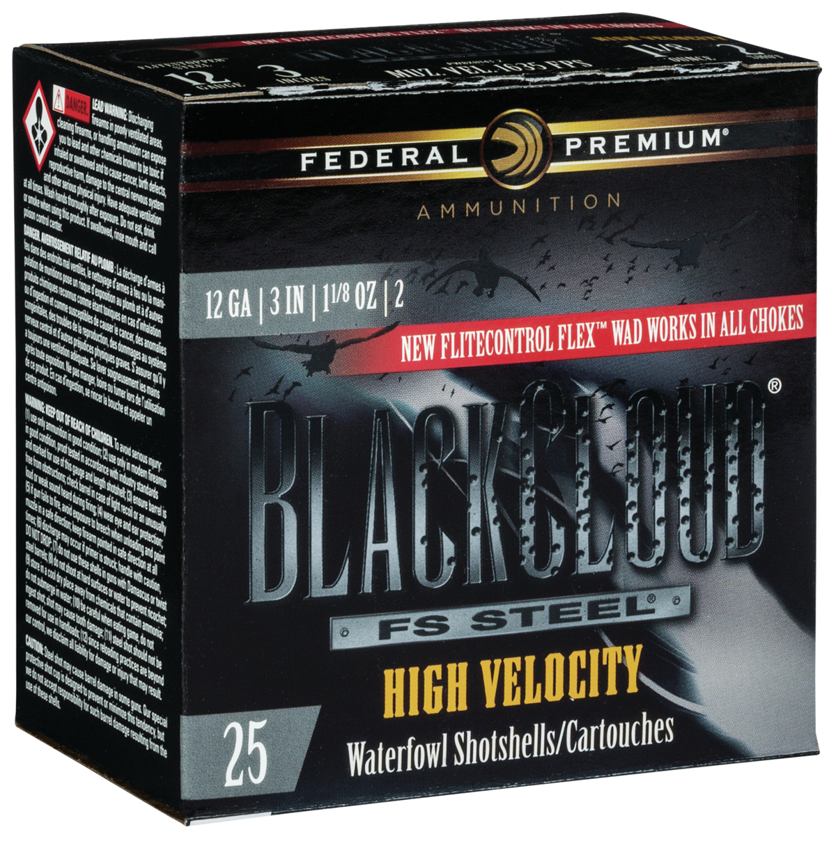 Federal Premium Black Cloud FS Steel High Velocity 12 Gauge 3" 1 1/8 oz #2 Shot - Box or Case