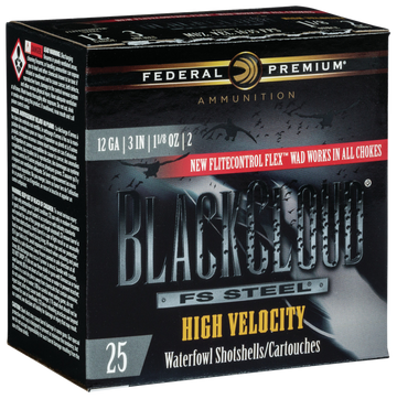 Federal Premium Black Cloud FS Steel High Velocity 12 Gauge 3" 1 1/8 oz #2 Shot - Box or Case