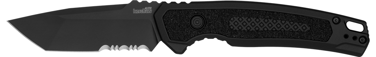 Kershaw Launch 16 3.45" Folding Tanto Part Serrated Black Cerakote CPM M4 Automatic Knife