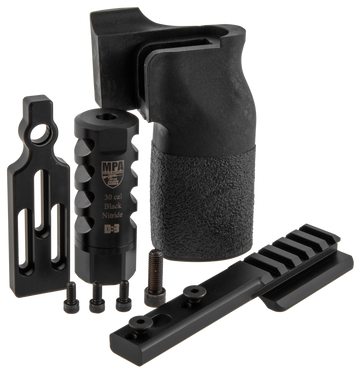 MasterPiece Arms 308 PMR Accessory Bundle - DN3 Muzzle Brake, Vertical Grip, V4 Spigot Mount & Bag Rider