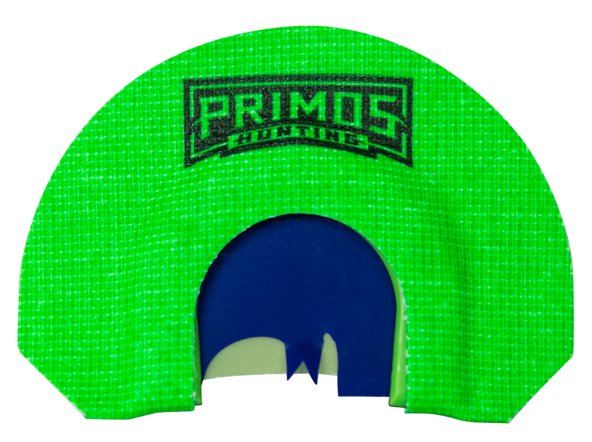 Primos PS1266 The Blair Diaphragm Turkey Mouth Call 3 Latex Reeds Green - Snake Tongue Cut