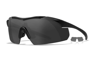 Wiley X Vapor 3501 Smoke Gray/Clear Matte Black Safety Glasses