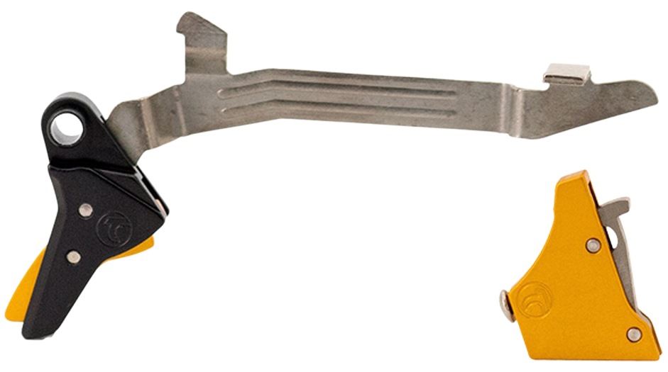Timney Triggers Alpha Competition 45 ACP/10mm Auto Gold Straight Trigger - Glock Gen 3-4 Large Frame