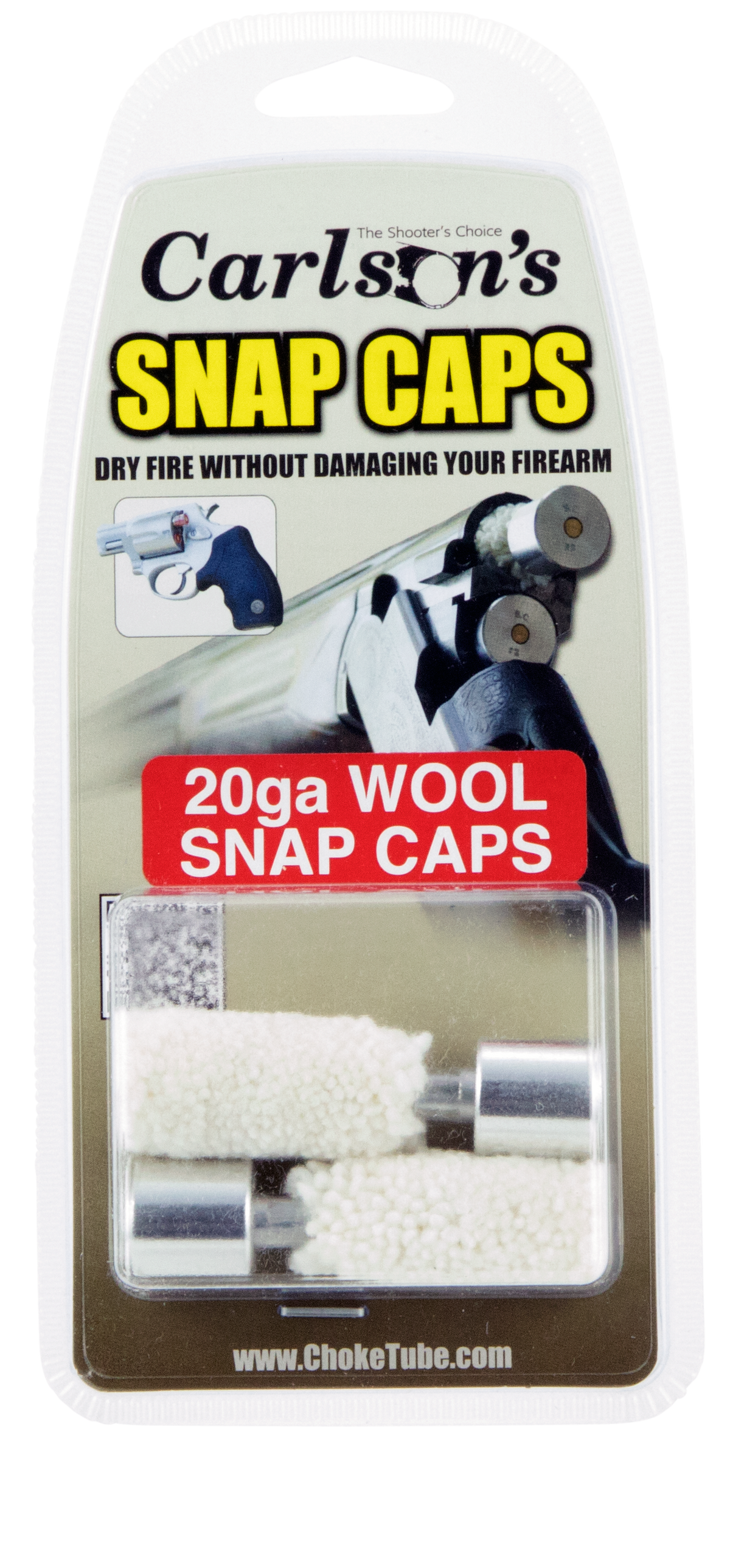 Carlsons 00106 Snap Cap 20 Gauge 2-Pack - Wool/Aluminum Training Aid