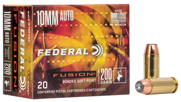 Federal Fusion Handgun 10mm Auto 200gr Soft Point 20rd - Box or Case
