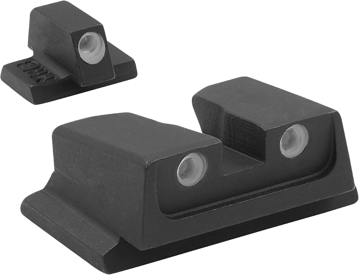 Meprolight USA Tru-Dot S&W M&P Green Tritium White Outline Pistol Sight Set - Non Optics Ready