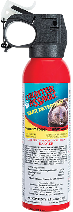 Counter Assault Bear Spray 8.10 oz Capsaicin 32 ft / 7-Second Bear Deterrent