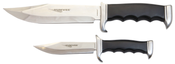 Humvee Accessories Bowie Knife Combo Set 12.5"/8.5" Spear Point Fixed Plain Stainless Steel