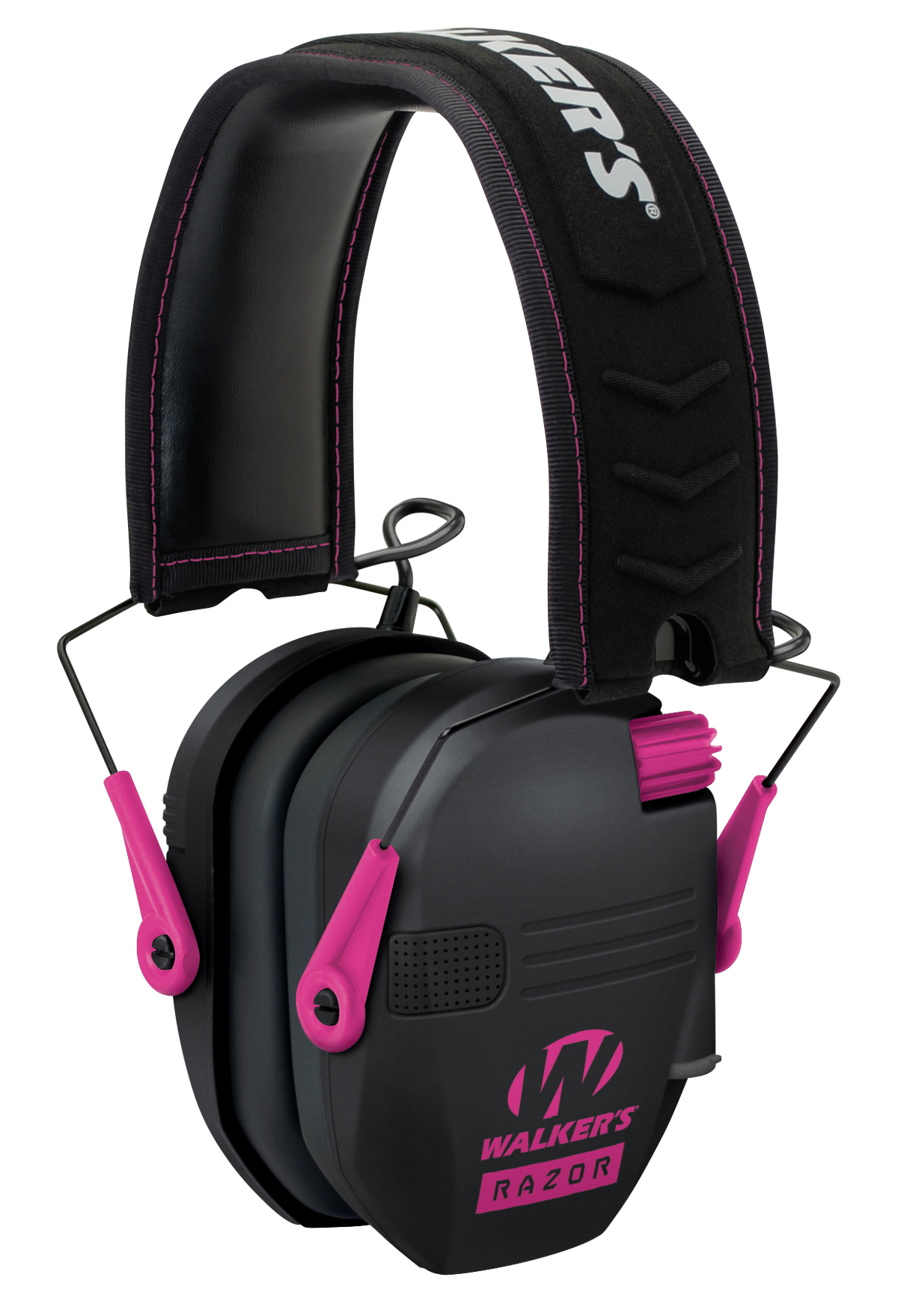 Walkers Game Ear Razor Slim Electronic Muff 23 dB Over the Head Black/Pink