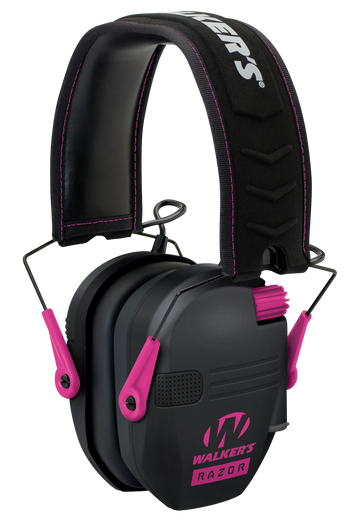 Walkers Game Ear Razor Slim Electronic Muff 23 dB Over the Head Black/Pink