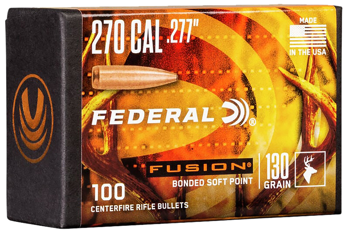 Federal Fusion Component 270 Caliber .277 130gr Fusion Soft Point Reloading Bullets - 100/Box