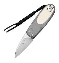 Civivi Knives Purr 1.83" Folding Reverse Tanto Plain Nitro-V Satin - Gray/Ivory G10 Handle