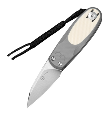 Civivi Knives Purr 1.83" Folding Reverse Tanto Plain Nitro-V Satin - Gray/Ivory G10 Handle