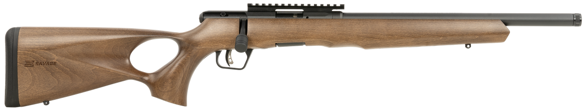 Savage B Series Timber 17 HMR 18" 10+1 Bolt Action Rifle - Threaded Barrel, Thumbhole Stock