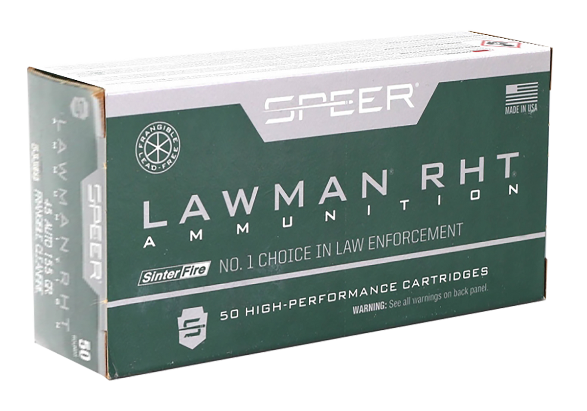 Speer Ammo Lawman Training RHT 45 ACP 155gr SinterFire Frangible 50 Rd - Box or Case