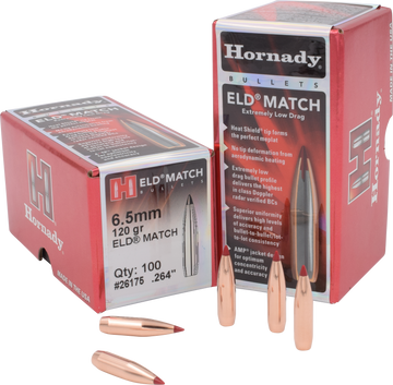 Hornady ELD Match 6.5mm .264 120 gr Reloading Bullets - 100/Box