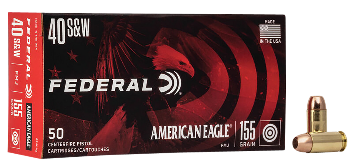 Federal American Eagle 40 S&W 155gr Full Metal Jacket 50 Rounds - Box or Case