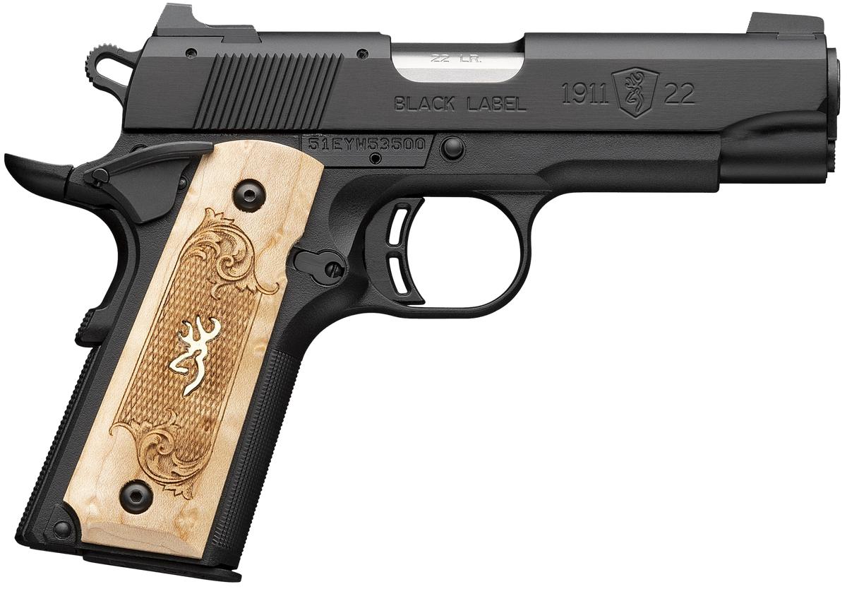 Browning 1911-22 Black Label Medallion Compact 22 LR 3.63" 10+1 Semi-Auto Pistol