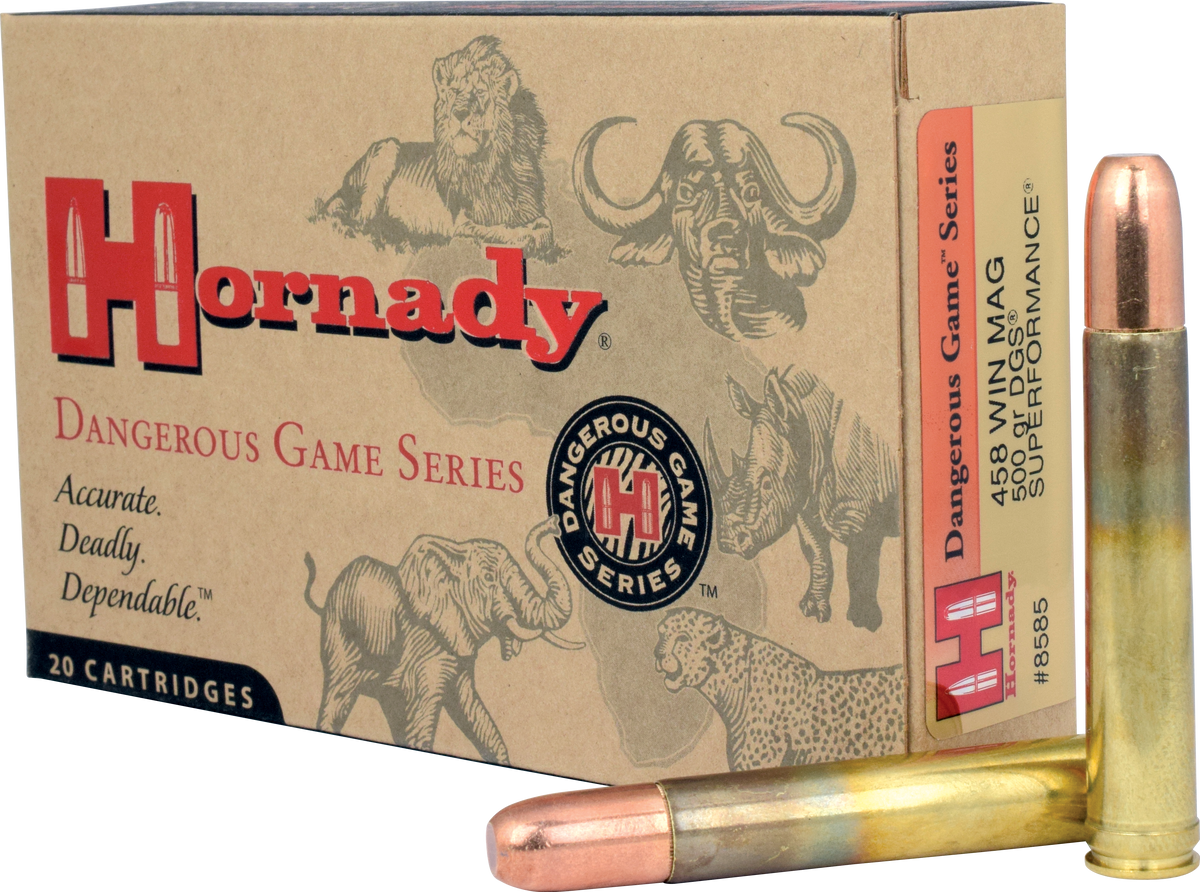 Hornady Dangerous Game Superformance 458 Win Mag 500gr DGS 20 Bx/6 Cs - Box or Case