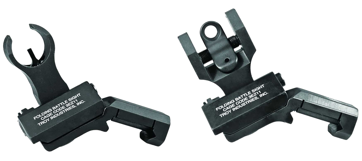 Troy Industries 45 Degree Offset BattleSight Set - HK Front & Round Rear - Black