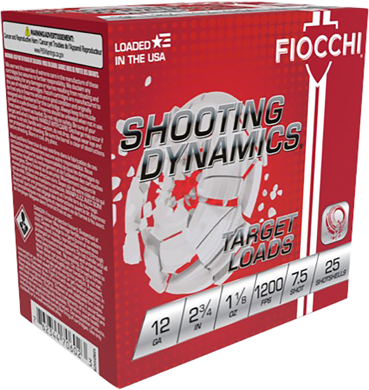 Fiocchi Shooting Dynamics Target 12 Gauge 2.75" 1 1/8 oz 7.5 Shot 25 Bx/10 Cs - Box or Case