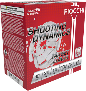 Fiocchi Shooting Dynamics Target 12 Gauge 2.75" 1 1/8 oz 7.5 Shot 25 Bx/10 Cs - Box or Case