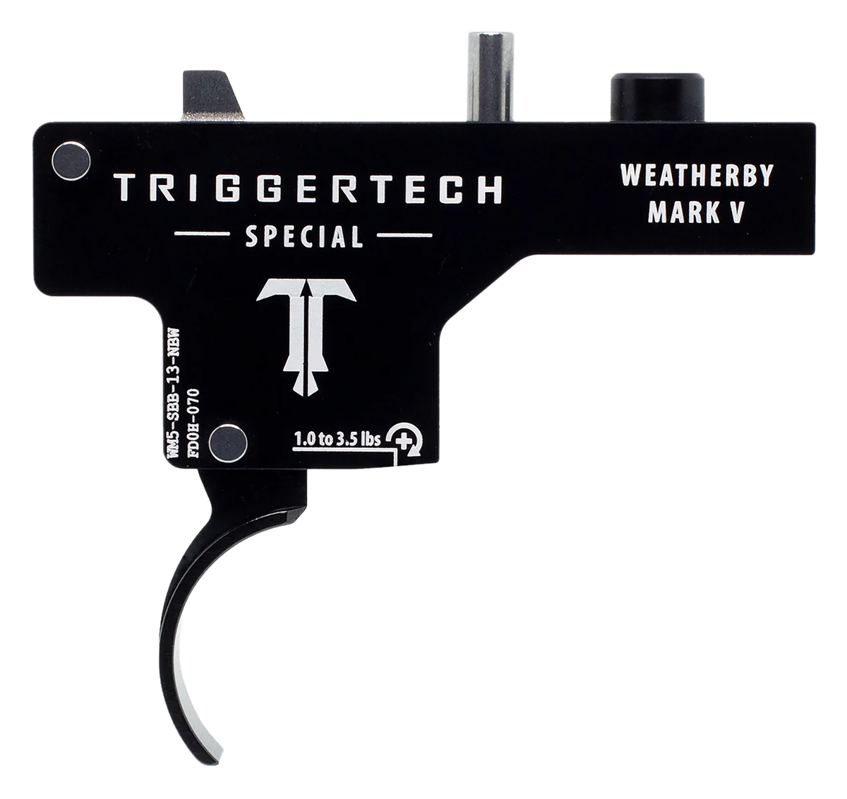TriggerTech Special Single-Stage Curved Trigger 1-3.5 lb Black PVD for Weatherby Mark V