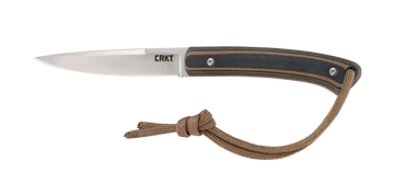 Columbia River Biwa 3.02" Fixed Plain Satin 8Cr13MoV SS Black/Brown G10 Handle